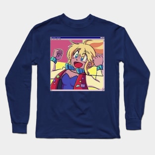 Vaporwave aesthetic 90s anime girl Long Sleeve T-Shirt